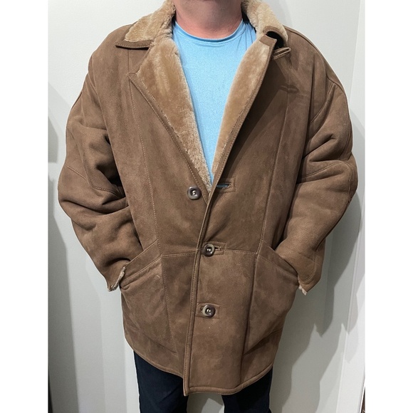 Vintage Mens Genuine Shearling Sheepskin Coat